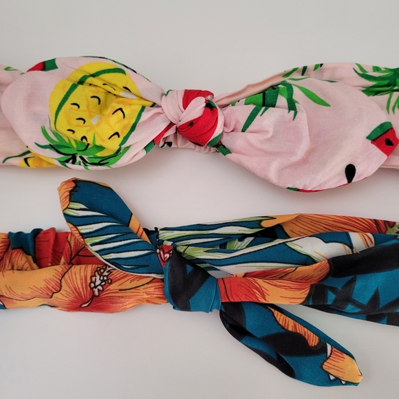TWO HEADBANDS with fruit and tropical designs for women, hair accessories - Picture 5 of 11